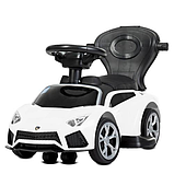 Дитяча каталка-толокар, електромобіль Bambi M 4316L-1, 1-мотор25W, 1аккум6V4AH, музика,світло, шкіра, білий, фото 3