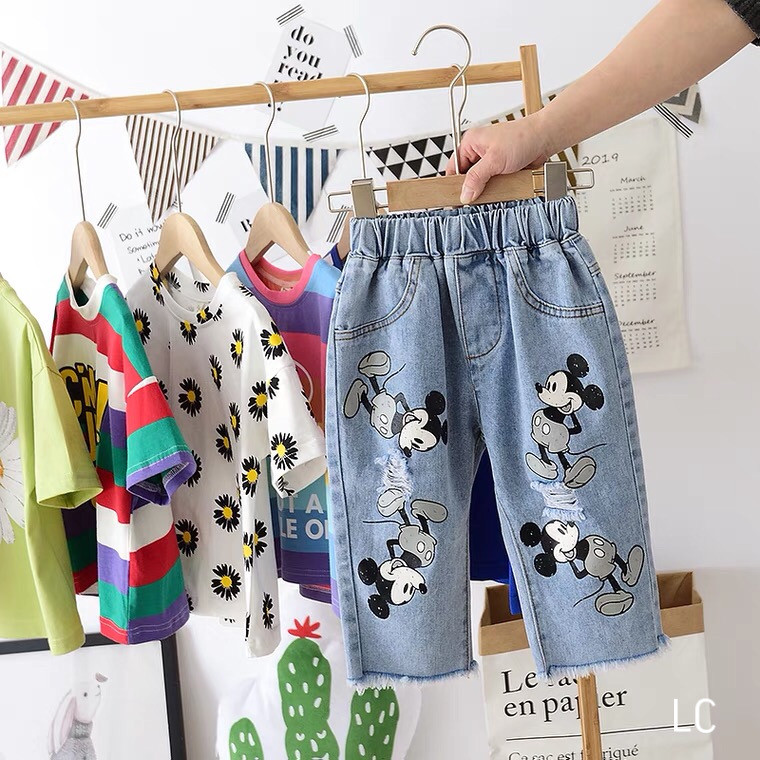 Модні дитячі шорти джинсові бриджі з Міккі