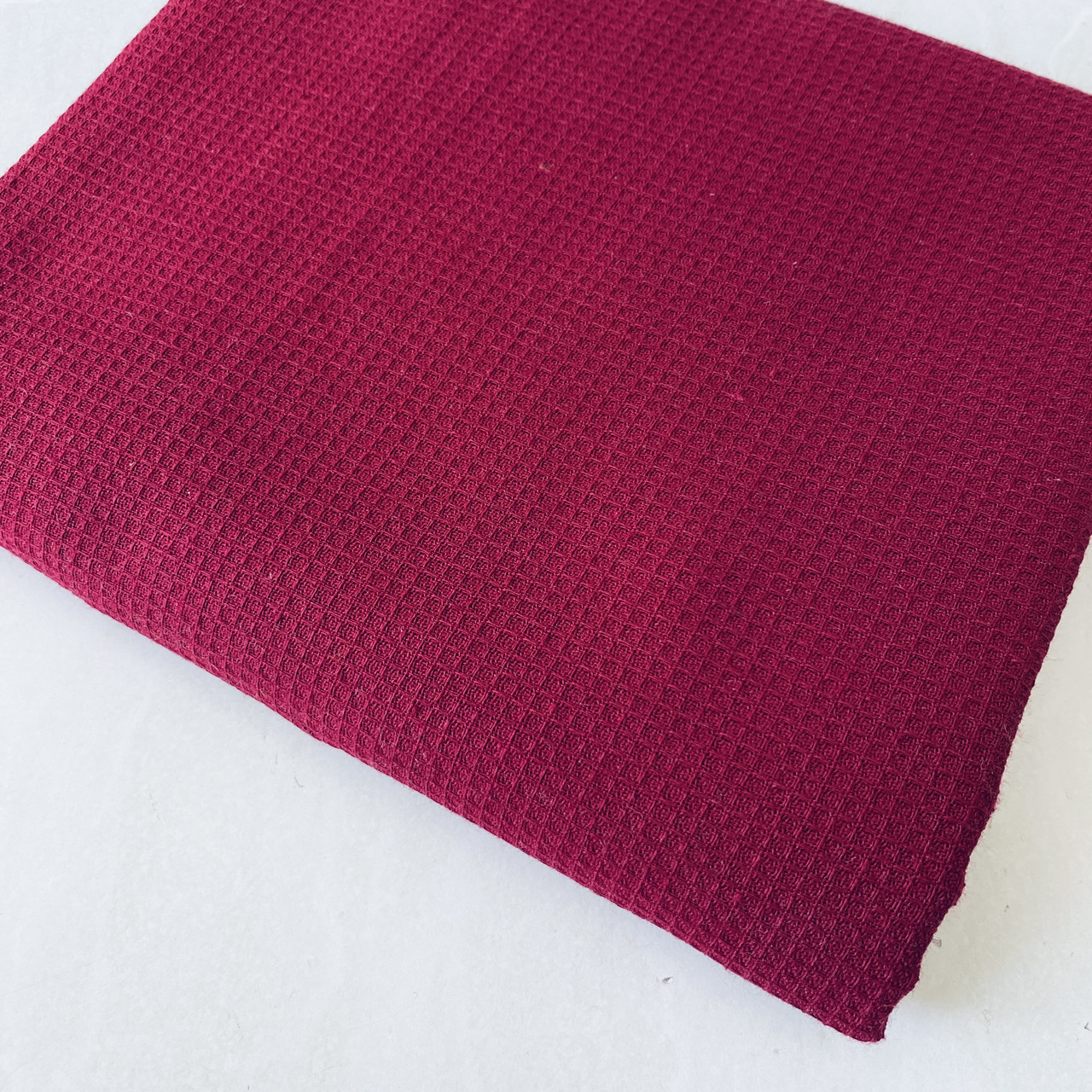 Вафельна тканина бордова однотонна, ширина 150 см, фото 1