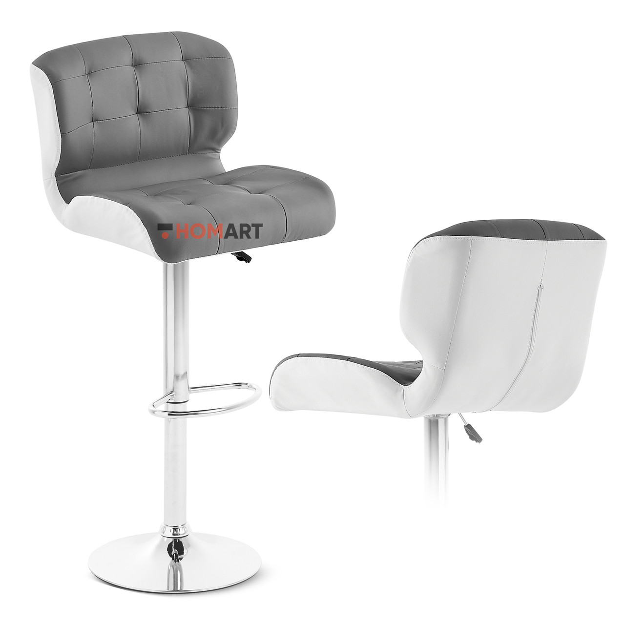 Стілець барний хокер Homart Comfort сіро-білий (9374)