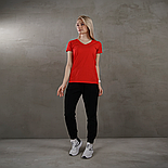 Червона жіноча футболка з V-подібним вирізом Lady-fit v-neck Fruit of the Loom, фото 3