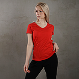 Червона жіноча футболка з V-подібним вирізом Lady-fit v-neck Fruit of the Loom, фото 5