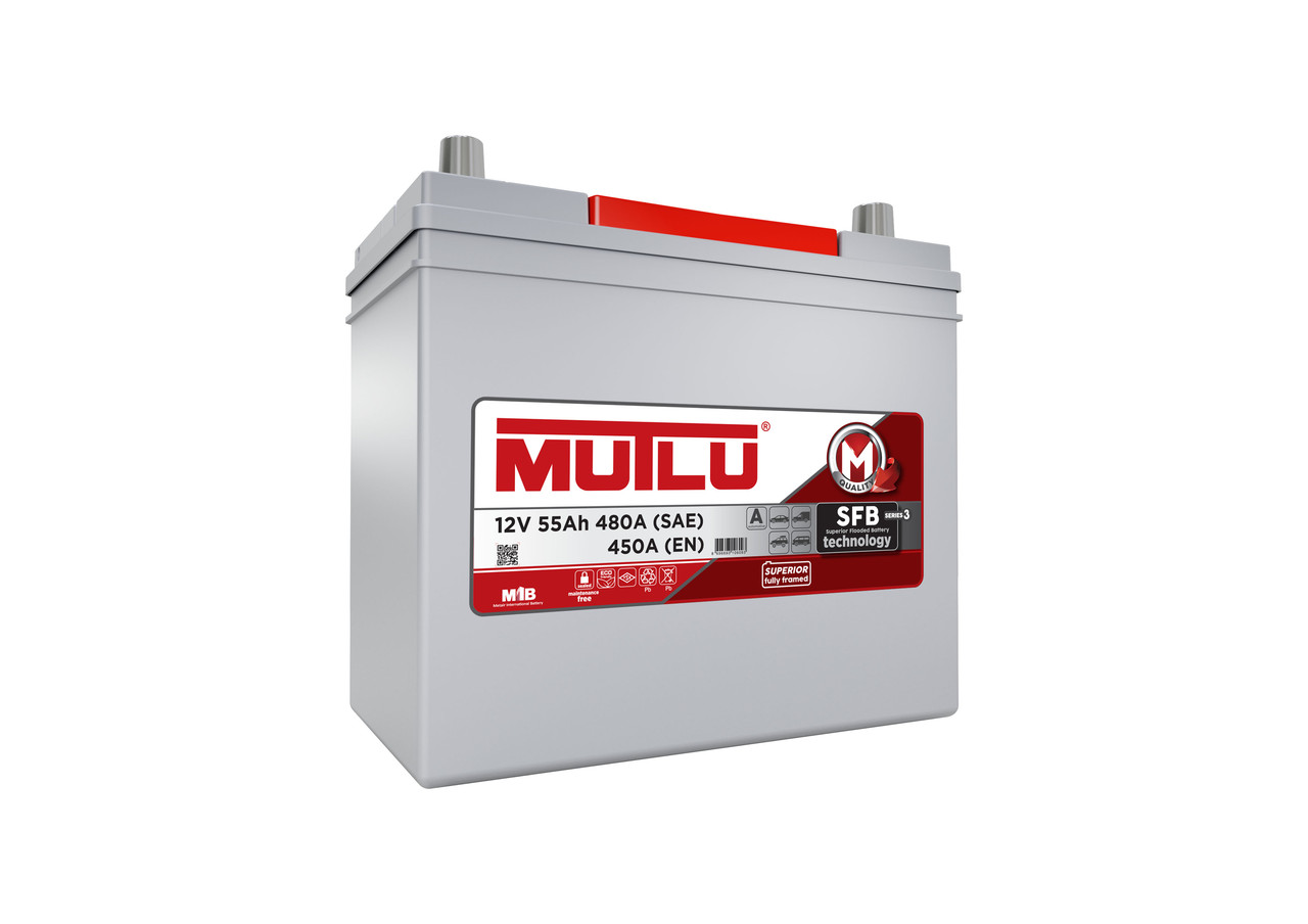 Акумулятор MUTLU SFB S2 6CT-55Ah/480A R+ (Honda) B24.55.045.A (Азія) Автомобільний (МУТЛУ) АКБ Туреччина НДС