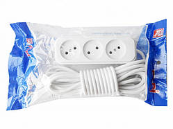 Подовжувач на 3 розетки, довжина 3 метри