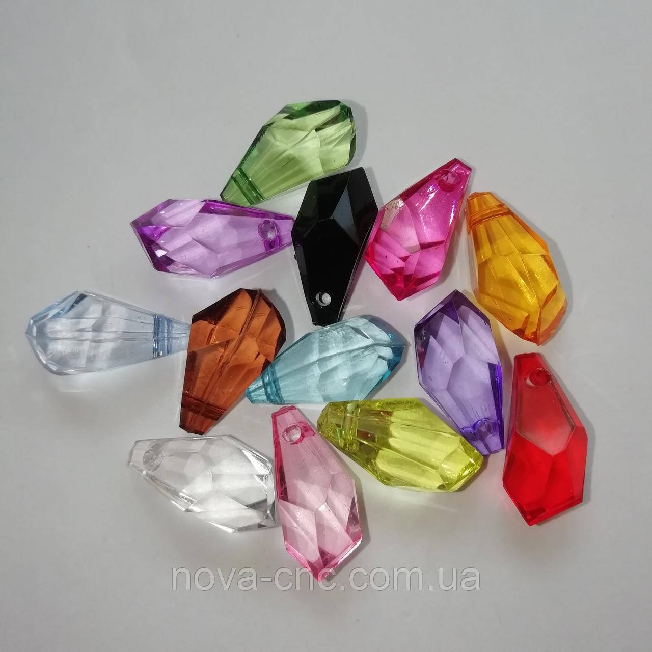 Підвіски акрил "Кристал" мікс 17 х 9 мм 500 грам