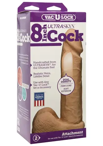 Фалоімітатор Vac-U-Lock 8 Ultraskyn Cock Vanilla від Doc Johnson | Limon, фото 2