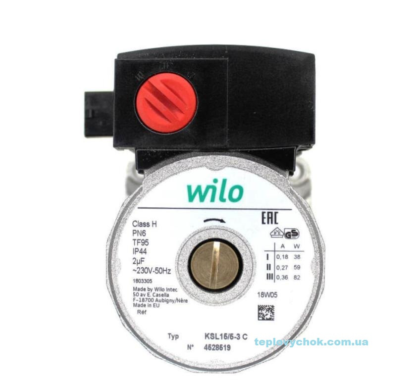 Насос циркуляційний WILO KSL 15/5-3 C 82 W крильчатка 21мм