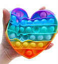 Антистрес сенсорна іграшка Pop It Нескінченна пупирка антистрес Різнобарвне серце, фото 4