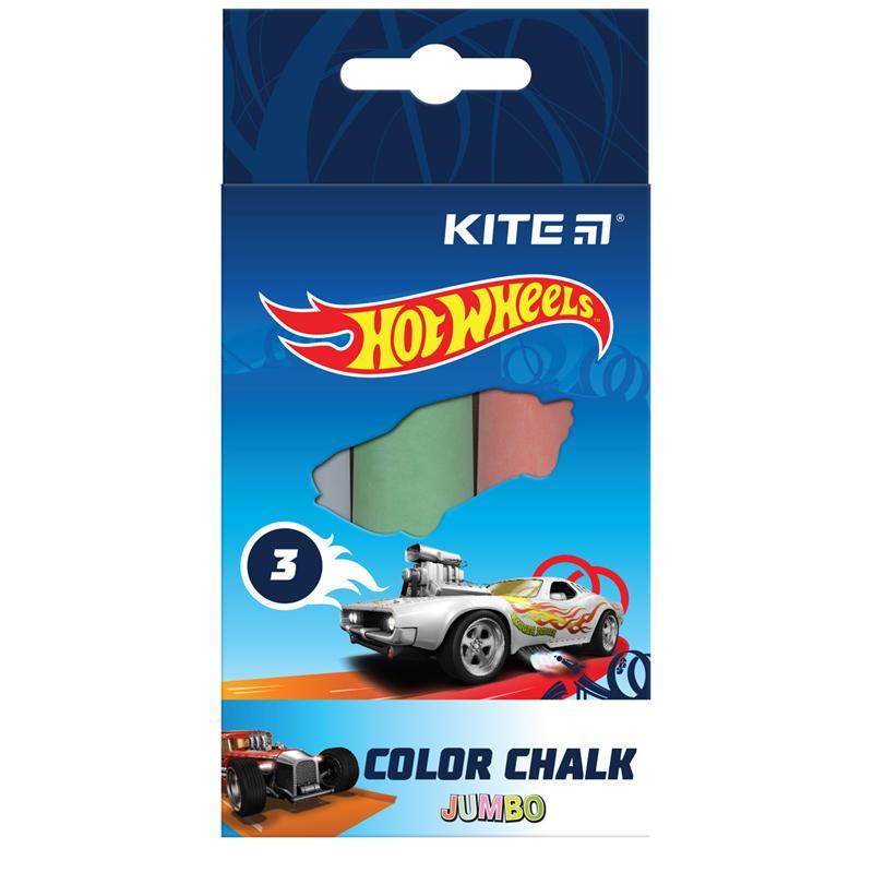 Крейда кольорова Jumbo Kite Hot Wheels 3 кольори HW21-077, 47375, фото 1