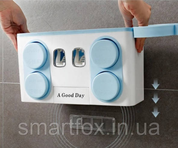 Автоматический диспенсер Good Day для зубной пасты держатель для щеток, фена, стакана 4 в 1 - фото 3 - id-p1409371078