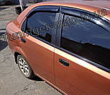 Дефлектори вікон (вітровики) Chevrolet Aveo 1-2 Sed. 2002-2005 (Autoclover/Корея), фото 7