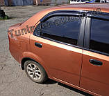 Дефлектори вікон (вітровики) Chevrolet Aveo 1-2 Sed. 2002-2005 (Autoclover/Корея), фото 3