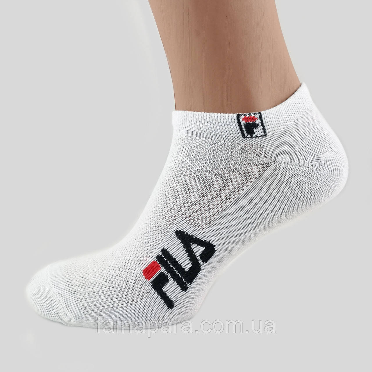 Білі короткі чоловічі шкарпетки з сіточкою FILA