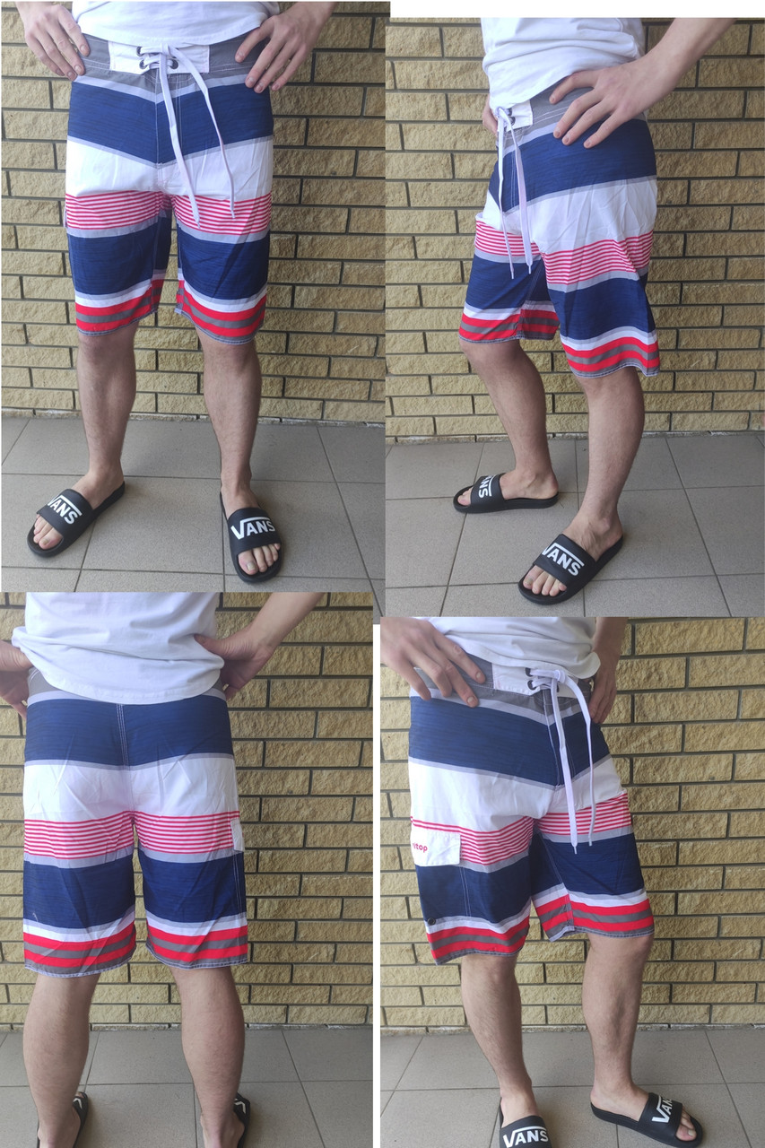 Шорти чоловічі брендові, пояс на липучці зі шнурівкою, є великі розміри UNITOP (з дефектом, передруку)