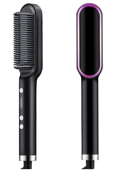 Гребінець-випрямляч Hair Straightener HQT-909 B з турмаліновим покриттям Чорний, фото 1