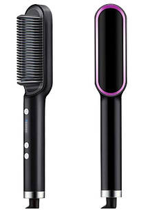 Гребінець-випрямляч Hair Straightener HQT-909 B з турмаліновим покриттям Чорний