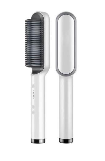 Гребінець-випрямляч Hair Straightener HQT-909 B з турмаліновим покриттям Білий, фото 1