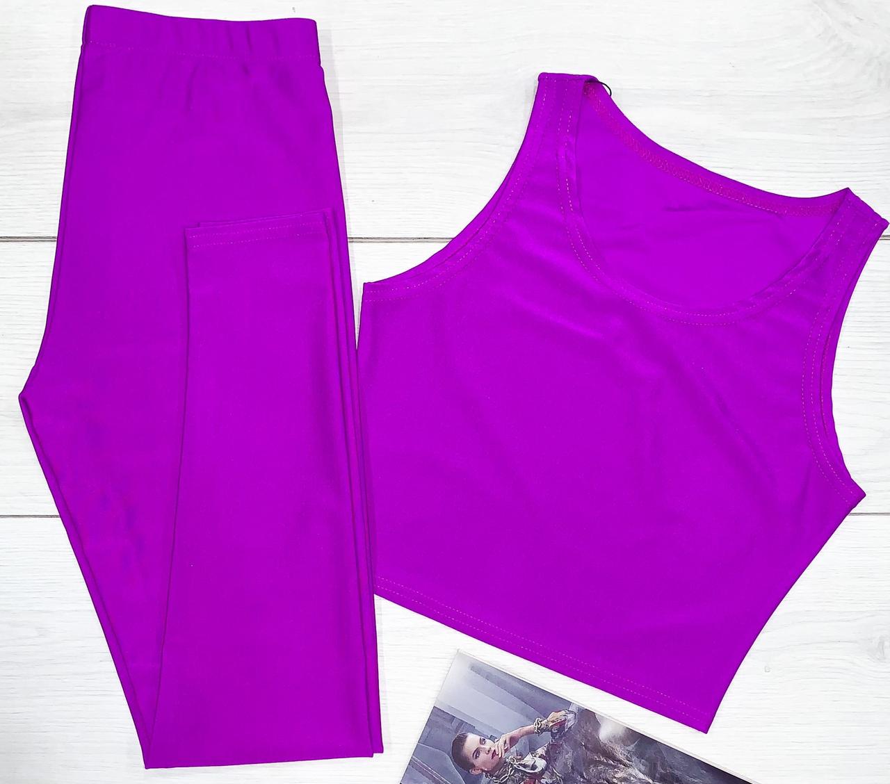 Лосини + жіноча майка-топ у кольорі фуксія.