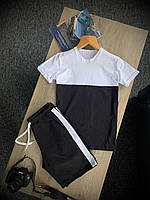 Комплект футболка, шорты мужские в полоску CROSSGO | Костюм летний ЛЮКС качества