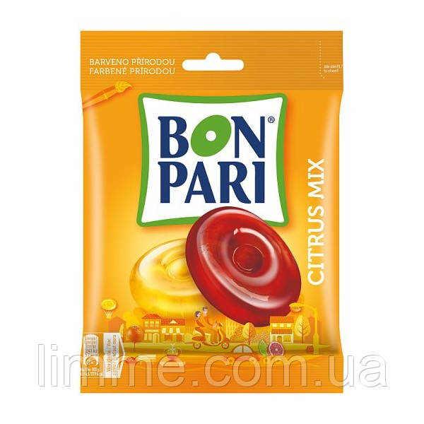 Цукерки льодяники з цитрусовим смаком Bon Pari Citrus Mix  90 г
