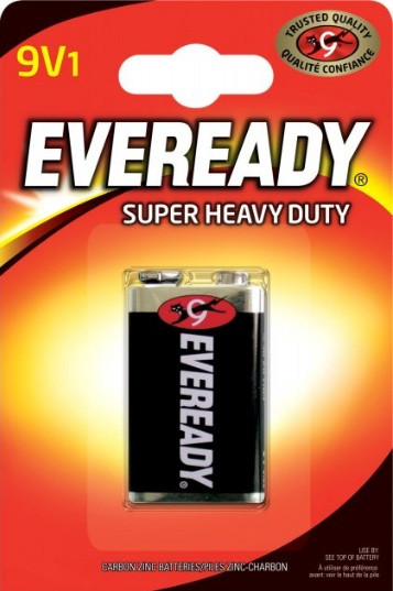 Батарейки Energizer Eveready Super Heavy Duty 9V / 6F22 BL1 7638900227543