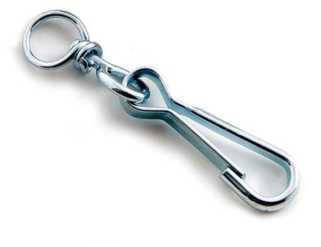 Карабін пружинний 90 з вертлюгом, оцинкований, фото 1