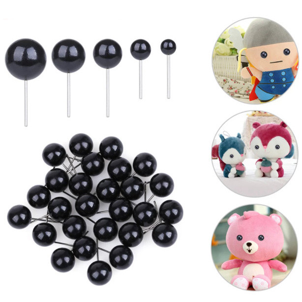 Оченята-намистинки для іграшок Ø 8 мм, чорний (10 шт)