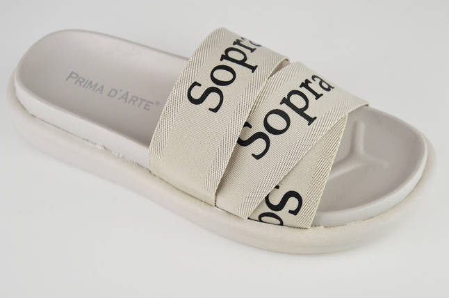 Шльопанці жіночі Prima d'arte PT17 37 Сірі текстиль, фото 1