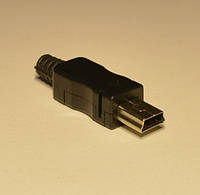 Штекер мини USB-5р на кабель с корпусом с кабельным вводом Китай