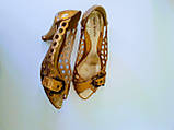 Туфлі жіночі  з натуральної шкіри золоті мереживні 39 40  Magnat, фото 4