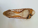 Туфлі жіночі  з натуральної шкіри золоті мереживні 39 40  Magnat, фото 3