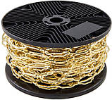 Ланцюг декоративний 2.2 мм "Церковний" сталевий золотий (бухта 25 м), фото 2