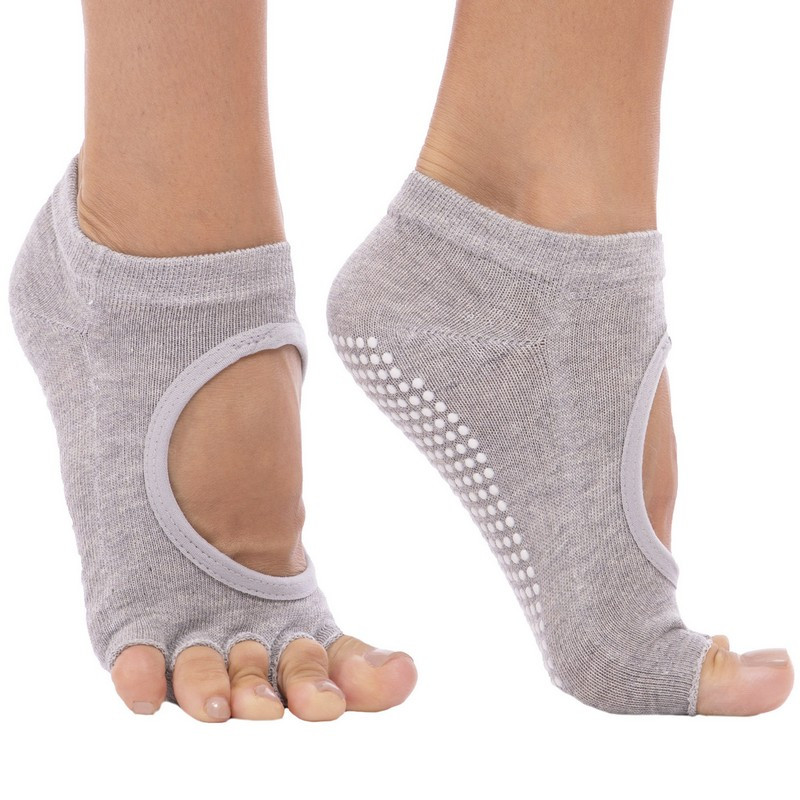 Шкарпетки для спорту і йоги з відкритими пальцями SP-Planeta FL-6872 світло-сірий