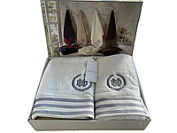 Набор полотенец Maison D'or Delon Ecru махровые 30-50 см,50-100 см,70-140 см кремовый