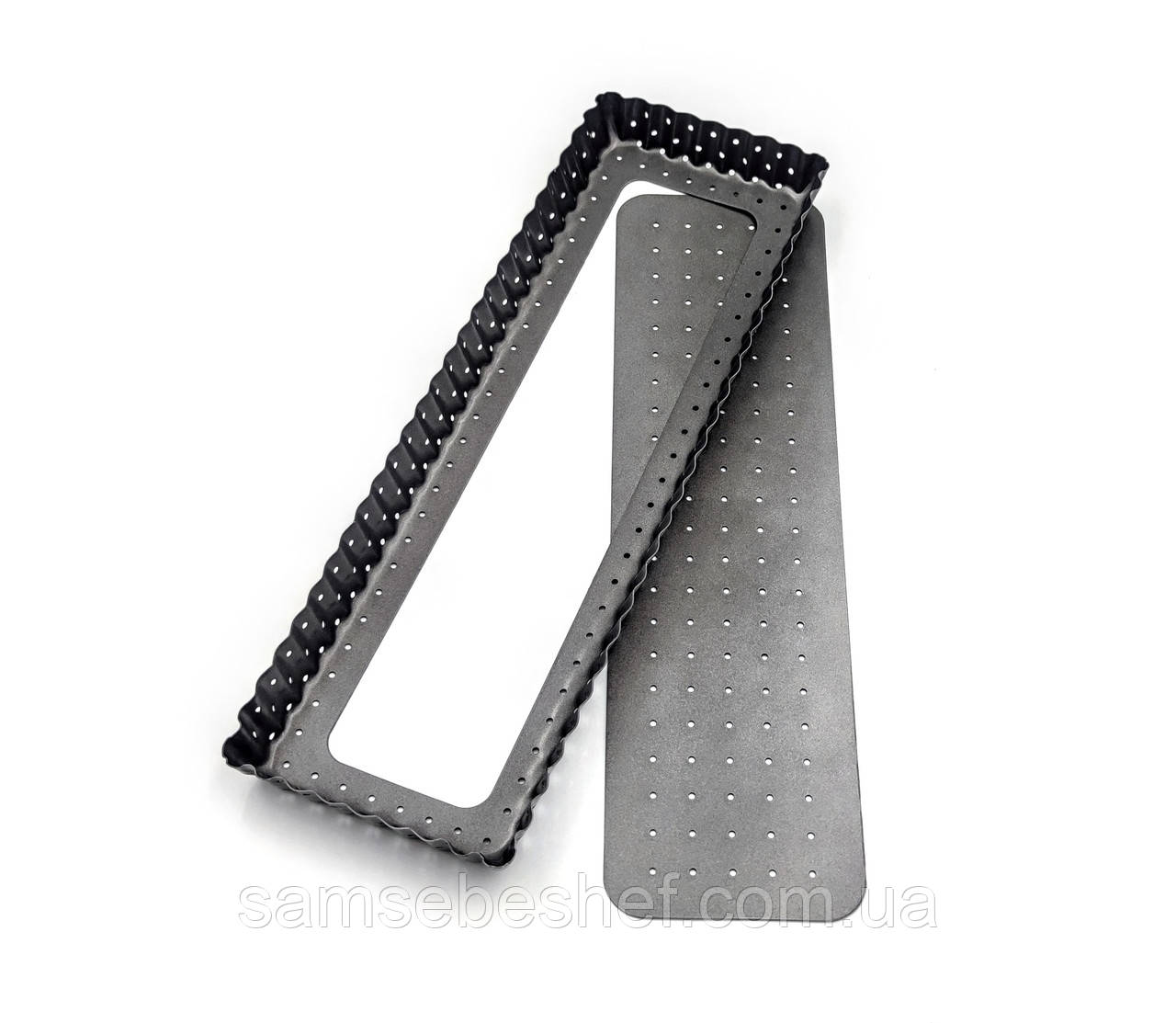 Прямокутна форму для тарта зі знімним дном 35х11х2.5 см, фото 1