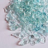 Крошка стекла цвет "Голубой кристалл" 59, средняя фракция, около 5-10 мм. Уп. 100 г