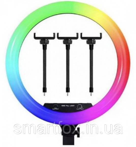 Кільцева лампа з тримачем для смартфона MJ14 (багатобарвна RGB) 36 см