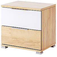 Тумба приліжкова Asti/Асті 2 шх Дуб Крафт — Глянець Білий ТМ Міро Марк