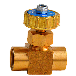 Голчастий кран латунний 1/4 гайка-гайка