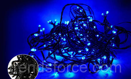 Гірлянда діод 300 LED RD-9030 Провід — Чорний, Колір ламп — Синій 183759, фото 2