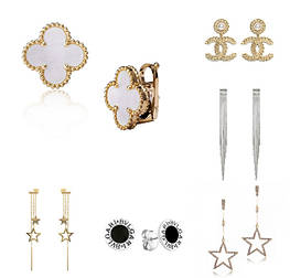 Довгі сережки і класичні з цирконом. Вечірні, весільні, повсякденні, різні