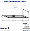 Витяжка повністювбудовувана Minola HBI 7664 WH GLASS 1000 LED Line, фото 2