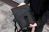 Чоловіча тканинна сумка месенджер роллтоп чорна через плече GUDINI TRAP метал WLKR, фото 8