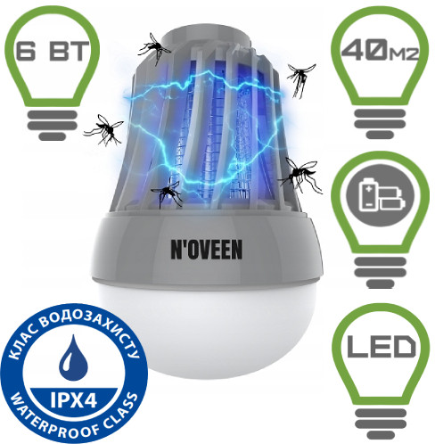 Портативна LED лампа для комах на батарейках Noveen IKN823 LED ІРХ4