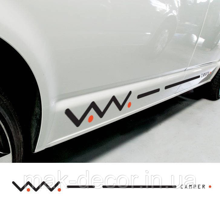Вінілові наклейки на авто " VW Camper " 12х120 см 2 шт