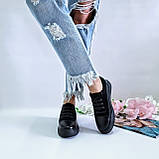 Жіночі чорні кеди натуральна шкіра замша комбіновані К00603, фото 4