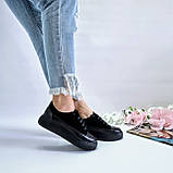 Жіночі чорні кеди натуральна шкіра замша комбіновані К00603, фото 3