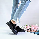 Жіночі чорні кеди натуральна шкіра замша комбіновані К00603, фото 5