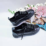 Жіночі чорні кеди натуральна шкіра замша комбіновані К00603, фото 8