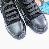 Жіночі чорні кеди натуральна шкіра замша комбіновані К00603, фото 9